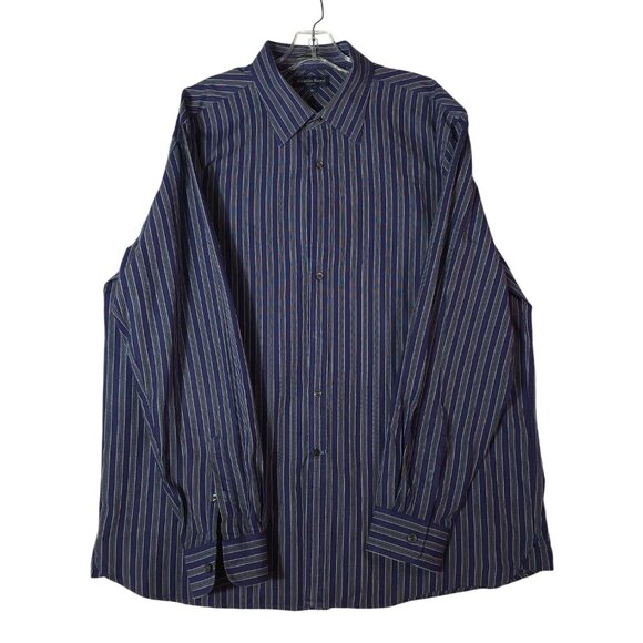 Austin Reed Men's XL Blue Striped Button-Down Shirt - Picture 4 of 7